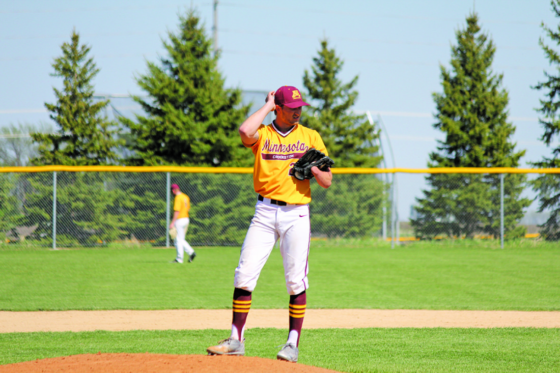NSIC BASEBALL For Crookston pitcher Parker Hanson, one hand enough to